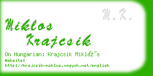 miklos krajcsik business card